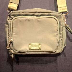Olive Green Crossbody Bag with Gold Hardware